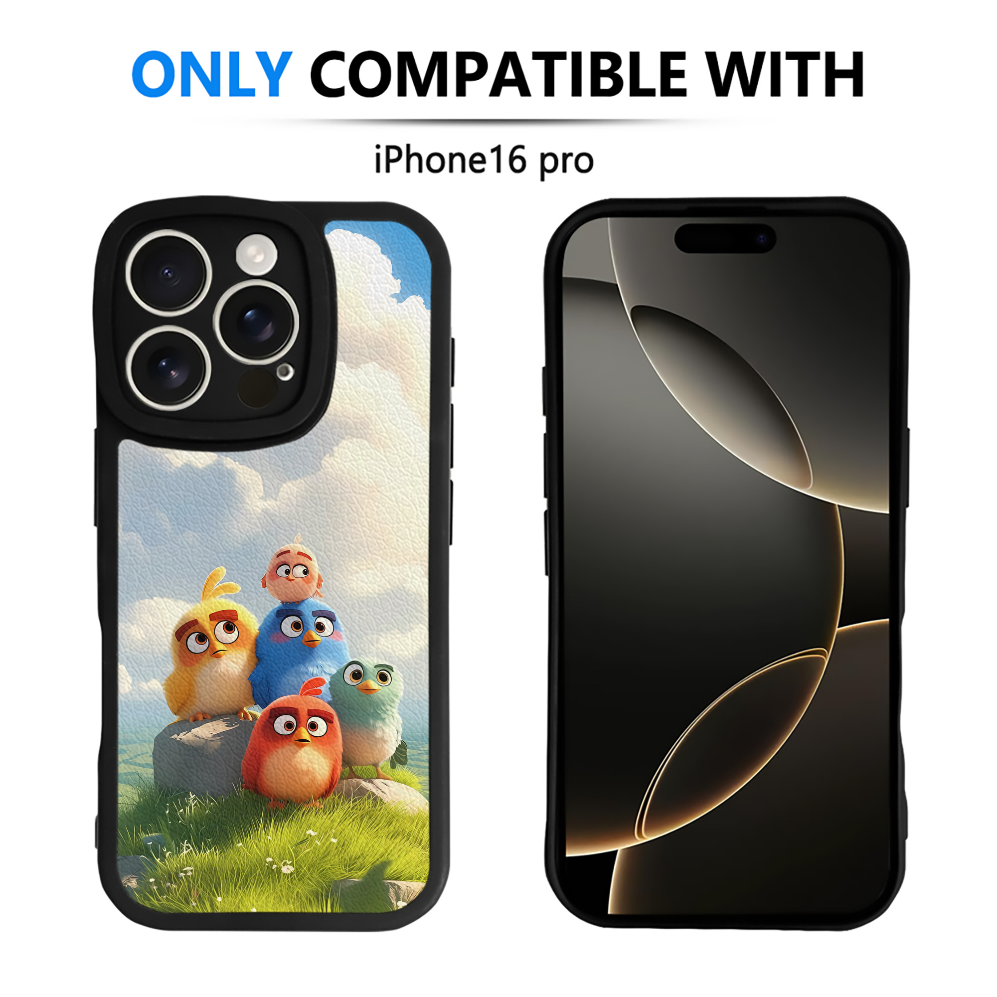 （画像用） Angry Birds アングリーバード 【iPhone 16シリーズ対応】シリコンスマホケース（レザー調） 材質：シリコン